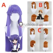 Higurashi no Naku Koro ni Higurashi When They Cry Rena Ryuugu Furude Rika Dark Orange Purple Styled Cosplay Wig