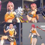 Overwatch LE SSERAFIM Mercy Juno Mei Junker Queen Blonde Golden Pink Styled Cosplay Wig