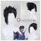 Overwatch D.Va Hanzo Juno Dark Brown Purple Styled Cosplay Wig