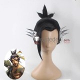 Overwatch D.Va Hanzo Juno Dark Brown Purple Styled Cosplay Wig