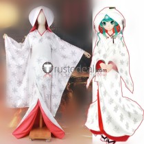Vocaloid Miku Ichigo Shiromuku Snow 2013 White Kimono Cosplay Costume Custom Size