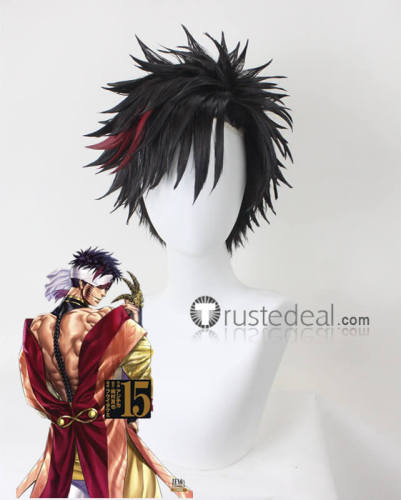 Shuumatsu no Valkyrie Record of Ragnarok King Qin Shi Huang Ying Zheng Black Red Styled Cosplay Wig