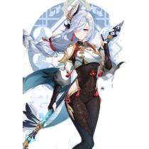 Genshin Impact Shenhe Hanfu Cheongsam Black Cosplay Costume