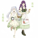 Frieren Beyond Journey's End KFC Collaboration Frieren Fern Stark Himmel Green Beige Cosplay Costume