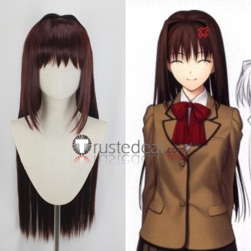 Tsukihime Aoko Aozaki Brown Red Styled Cosplay Wig