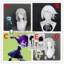 Murder Drones N Uzi Doorman Cyn Serial Designation V Silver White Purple Styled Cosplay Wig