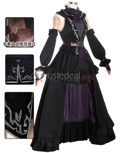Final Fantasy XIV FF14 FFXIV Eden Set Female Black Cosplay Costume