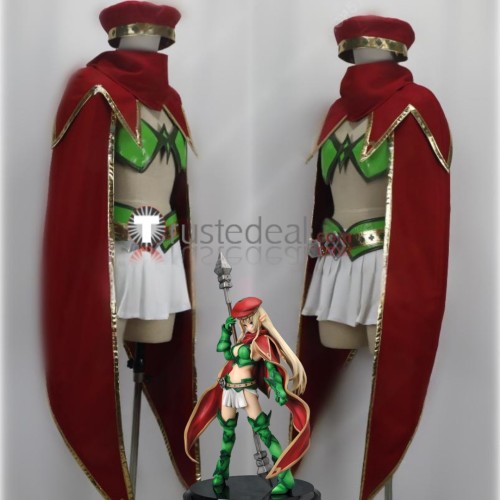 Queen's Blade Alleyne Combat Instructor Red Green Cosplay Costume