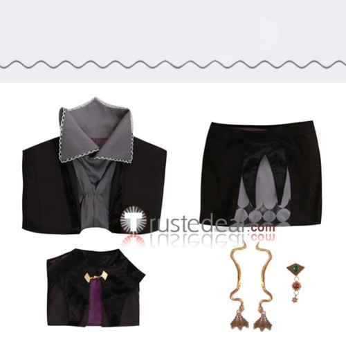 Final Fantasy XIV FF14 FFXIV Idealized Wicce Female Black Set Cosplay Costume