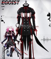 Guilty Crown EGOIST Inori Yuzuriha Black Gothic Cosplay Costume