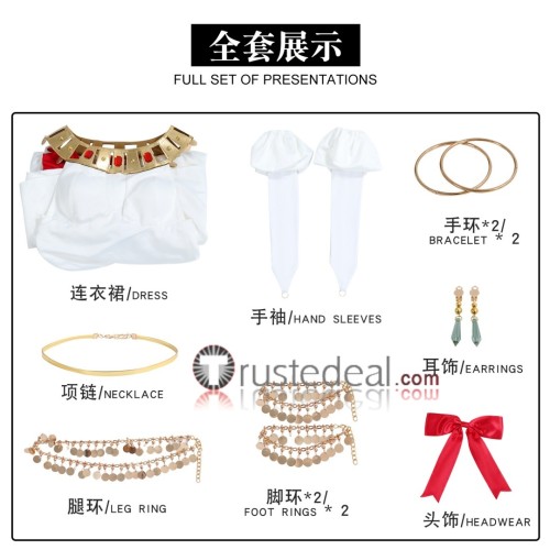 Fate Grand Order FGO Saber Venus Silk Nero Claudius Formal Dress White Cosplay Costume