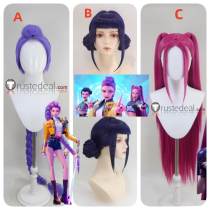 KPop Demon Hunters Film Rumi Mira Zoey Blue Black Pink Purple Styled Cosplay Wig