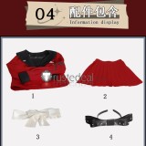 The Hundred Line Last Defense Academy Tsukumo Kako Uniform Red Cosplay Costume