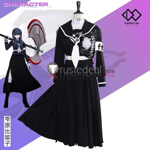 The Hundred Line Last Defense Academy Shizuhara Hiruko Black Combat Cosplay Costume