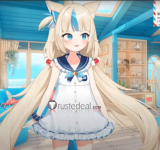 Virtual Youtubers VTuber Hololive Sameko Saba White Sailor Cosplay Costume