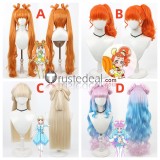 Pretty Cure Cure Rosetta Yotsuba Alice Cure Custard Arisugawa Himari Cure Nyammy Nekoyashiki Yuki Laura Orange Blue Beige Cosplay Wig