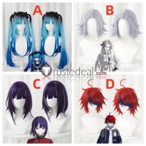 The Hundred Line Last Defense Academy Amemiya Darumi Eito Aotsuki Tsukumo Ima Takumi Sumino Blue Grey Purple Red Cosplay Wig