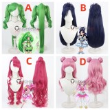 Pretty Cure Cure March Cure White  Cure Grace Cure Yell Green Pink Dark Blue Cosplay Wig