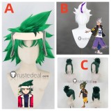 Pokemon Scarlet and Violet Drayton Kakitsubata Sun and Moon Hau Pokemon ReBurst Ryouga Prestyled Green White Cosplay Wig