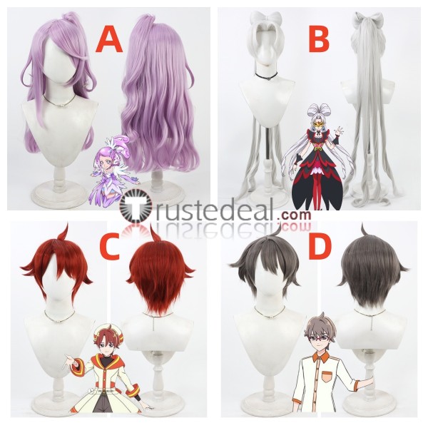 Pretty Cure Cure Sword Kenzaki Makoto Twilight Towa Akagi Toyama Satoru Purple Grey Red Cosplay Wig