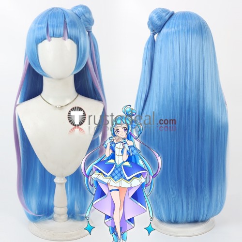 Pretty Cure Aokaze Nana Nekoyashiki Mayu Inukai Iroha Shigure Kokoro Blue Green Yellow Purple Cosplay Wig
