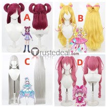 Pretty Cure Nekoyashiki Yuki Sakura Uta Yumehara Nozom Cure Melody Red Yellow Grey Pink Cosplay Wig