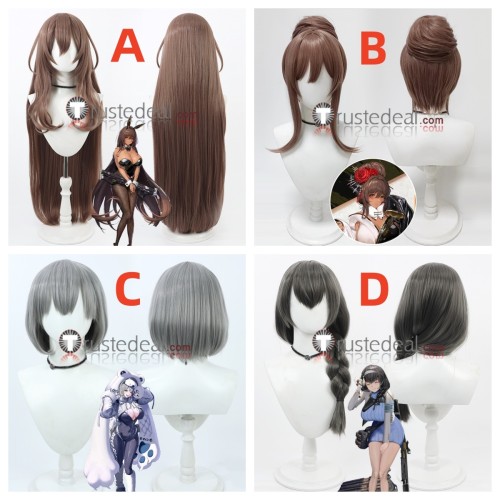 Goddess of Victory Nikke Noir Neve Mary Brown Grey Black Cosplay Wigs