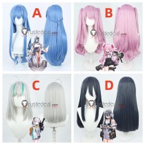 Goddess of Victory Nikke Helm Yuni Admi Exia Blue Pink Grey Cosplay Wigs