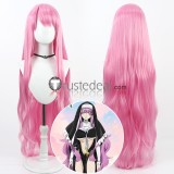Mahou Shoujo ni Akogarete Gushing Over Magical Girls Sister Gigant Nero Alice Pink Golden Cosplay Wigs