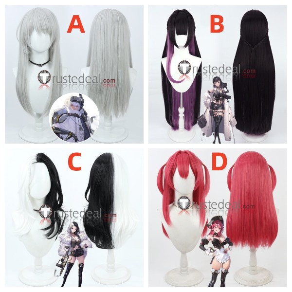 Goddess of Victory Nikke Snow White Mihara Rosanna Mast Grey Black White Pink Cosplay Wigs