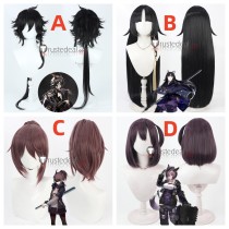 Arknights Ebenholz Saga Yato Dur-nar Brown Pink Black Cosplay Wigs