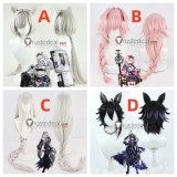 Arknights Aurora Goldenglow Specter the Unchained Vigil Grey Pink Black Cosplay Wigs