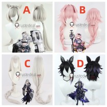 Arknights Aurora Goldenglow Specter the Unchained Vigil Grey Pink Black Cosplay Wigs