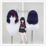 KILL la KILL Ryuko Matoi Fighting Kamui Senketsu Styled Black Blue Red Cosplay Wig