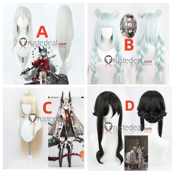 Arknights Skadi the Corrupting Heart Istina Ines Reed Grey Blue Golden Black Cosplay Wigs