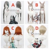 Arknights Pith Warmy Papyrus Executor the Ex Foedere Grey Silver Orange Golden Cosplay Wigs
