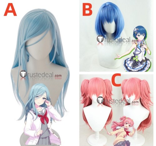 Project Sekai Colorful Stage Momoi Airi Hinomori Shizuku Kiritani Haruka Blue Pink Cosplay Wigs