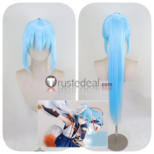 Tensei Shitara Slime Datta Ken Rimuru Tempest Mikami Satoru Light Blue Ponytail Cosplay Wig