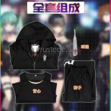Project Sekai Colorful Stage PJSK Zozotown Collab Vivid BAD SQUAD Shinonome Akito Aoyagi Toya Azusawa Kohane Black Cosplay Costume
