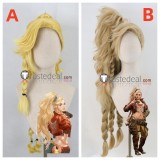 Monster Hunter Wilds MHWilds Gemma Golden Brown Styled Ponytail Cosplay Wig