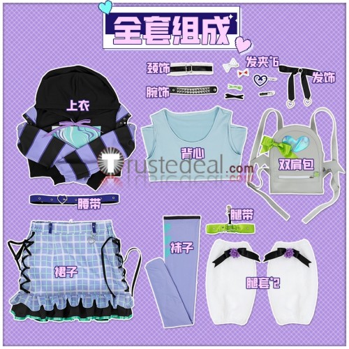 Project Sekai Colorful Stage PJSK Nightcord 25ji Akiyama Mizuki Purple Daily Set Cosplay Costume