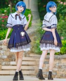 Project Sekai Colorful Stage PJSK MORE MORE JUMP! Kiritani Haruka Hinomori Shizuku Momoi Airi Uniform Dress Blue Cosplay Costume