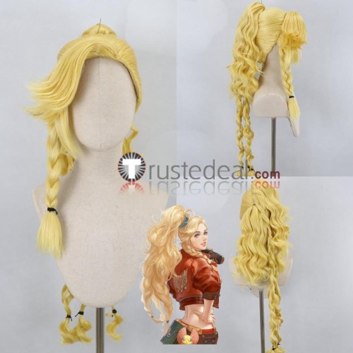 Monster Hunter Wilds MHWilds Gemma Golden Brown Styled Ponytail Cosplay Wig