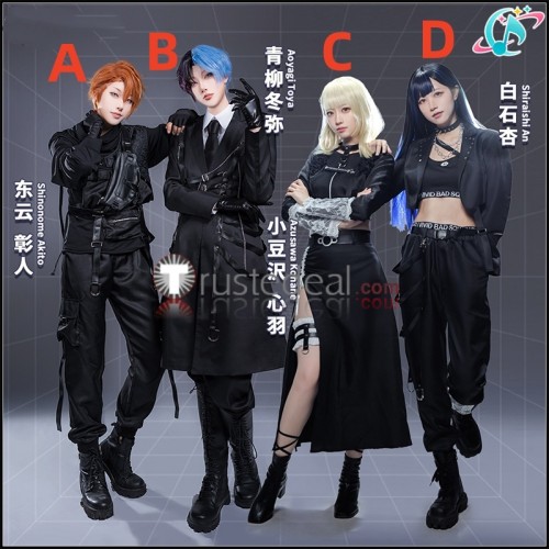 Project Sekai Colorful Stage PJSK Vivid BAD SQUAD Shinonome Akito Aoyagi Toya Azusawa Kohane Shiraishi An Black Cosplay Costume