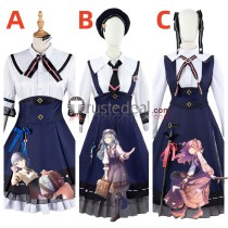 Project Sekai Colorful Stage PJSK MORE MORE JUMP! Kiritani Haruka Hinomori Shizuku Momoi Airi Uniform Dress Blue Cosplay Costume