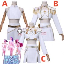 KPop Demon Hunters Golden Rumi Mira Zoey White Stage Costume Cosplay Costume