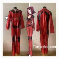 Yu-Gi-Oh 5D's Akiza Izinski Turbo Duelist Motorcycle Red Bodysuit Cosplay Costume