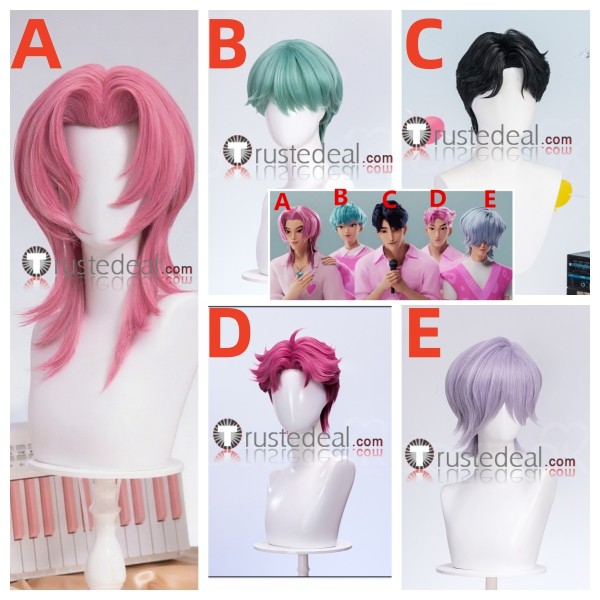 KPop Demon Hunters Film Saja Boys Jinu Mystery Abby Baby Romance Pink Black Blue Pink Green Purple Cosplay Wig