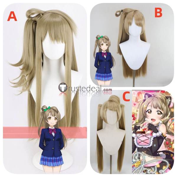 Love Live Double Ponytails Cat Neko Twin Tailed Cat Minami Kotori Styled Cosplay Wig