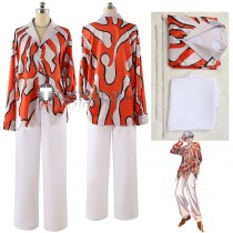 Project Charisma House Rap Battle Rikai Kusanagi Orange Shirt Cosplay Costume